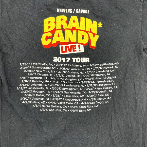 Brain Candy Live! Adam Savage x Vsauce 2017 Tour Black T-Shirt Unisex Size S - Picture 6 of 6